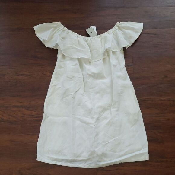 NWT Tommy Bahama White Linen Chic Feminine Off-Shoulder Lined Sun Dress Size S - Picture 2 of 6